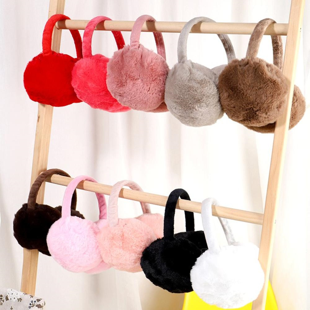 Earmuffs Foldable - 男性と女性のためのふわふわのフェイクファーイヤーマフ、折りたたみ式ヘッドフォン、ソフトカシミヤイヤーラップ、女の子と子供のための暖かいイヤーマフ、ファジーなイヤーマフ、冬