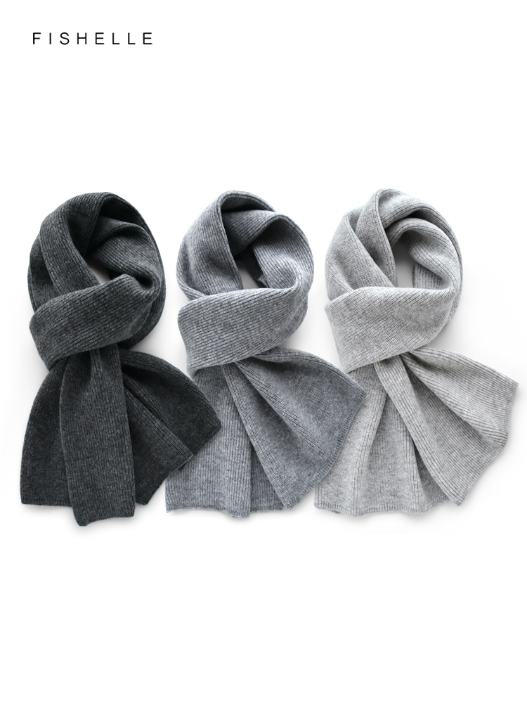 Wool Scarf Men - 男性と女性のための灰色のモノクロカシミヤスカーフ,ウールスカーフ,ニットラップ,暖かくて柔らかいショール,厚い女性のための豪華な冬の贈り物