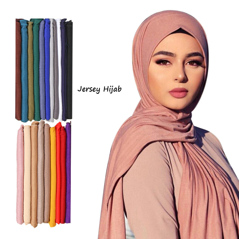 Shawl Wrap Winter - 30 色無地固体モーダルジャージーヒジャブ女性の冬の弾性イスラム教徒ショールスカーフマキシラップスヌード暖かいストールスカーフ Sjaal