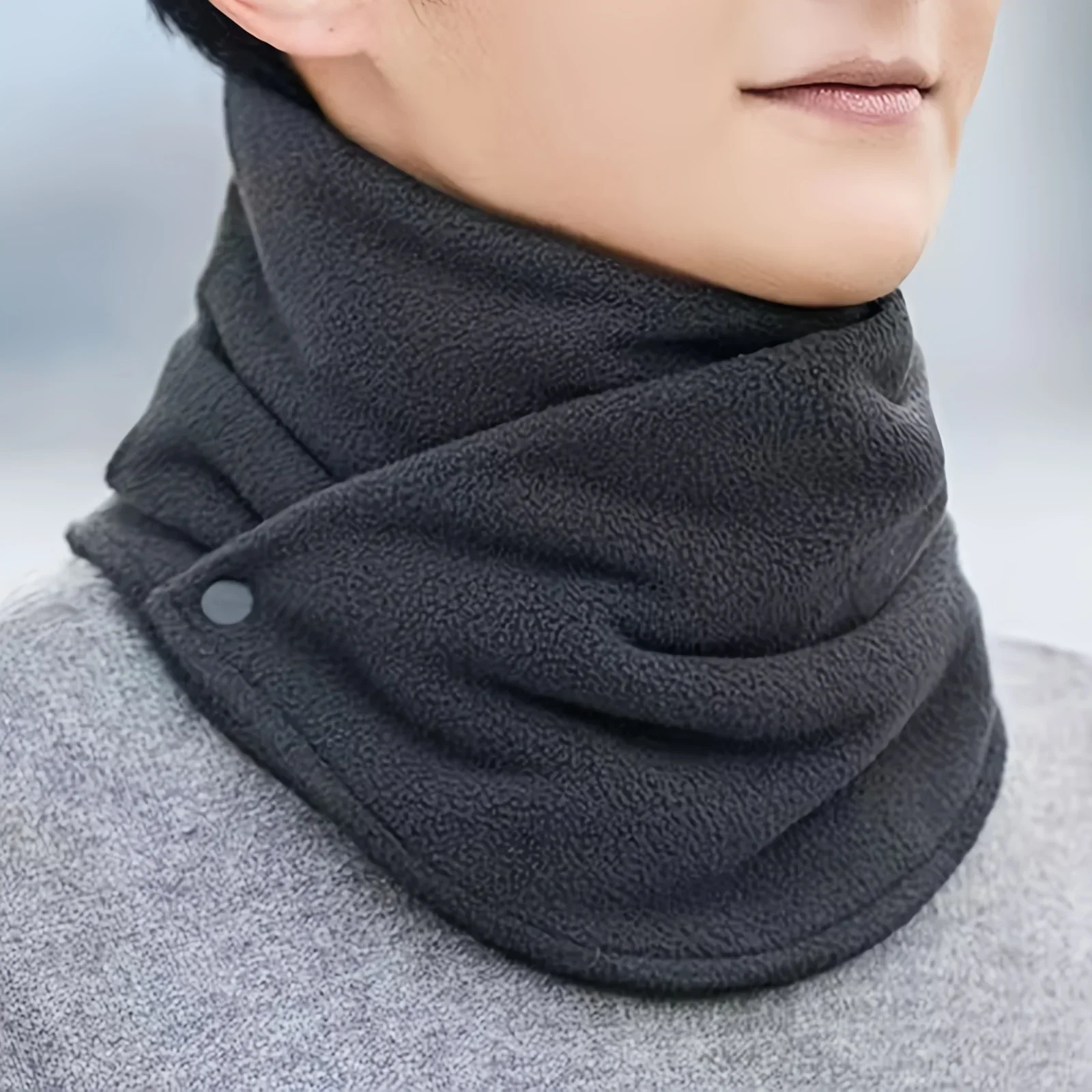 Neck Gaiter Fleece - レディース用ニューラムフリーススカーフ、冬用暖かいフェイクカラースカーフ、プラッシュビブスヌード、女性用防風ラップネックプロテクションポーラー