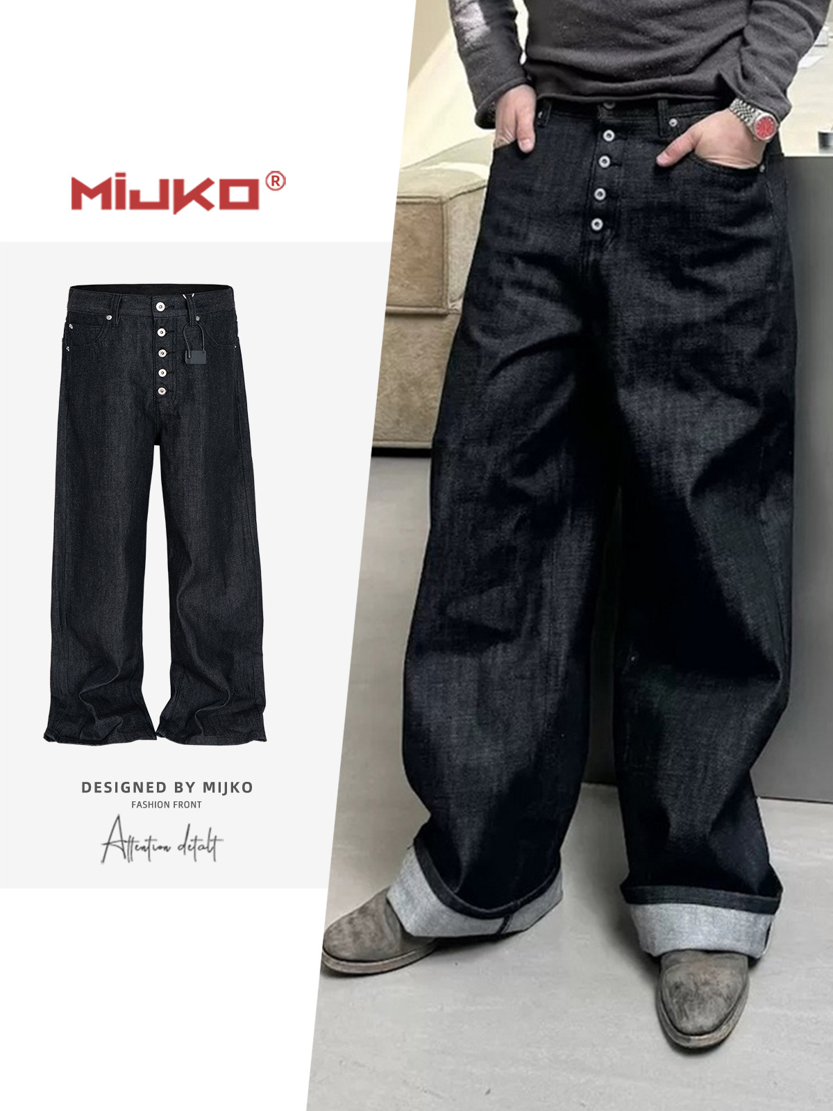 Levis Jeans 501 - MIJKO ハイストリート クリーンフィット ドラック ブルー ジーンズ