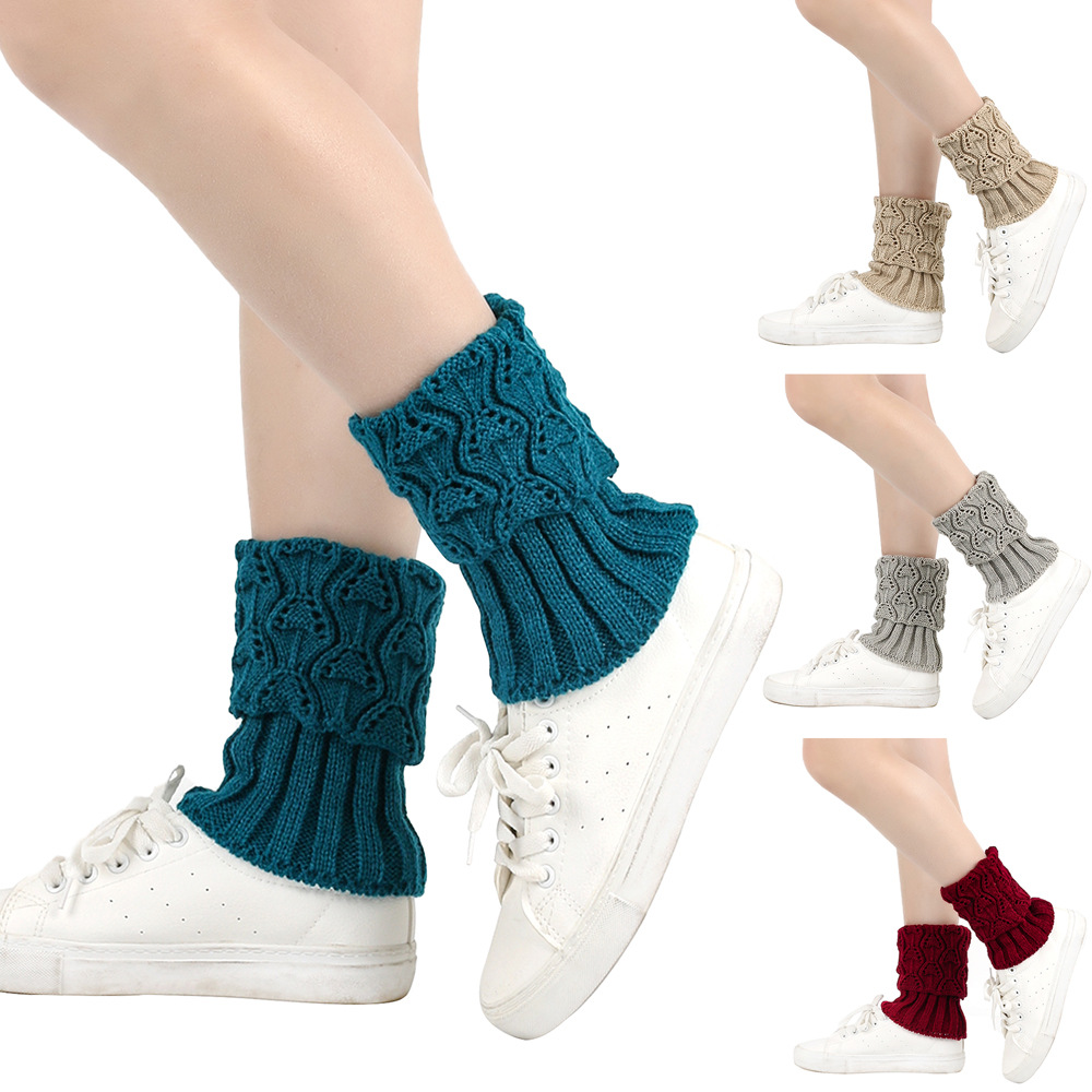 Thermal Sock Wool - レディースレッグウォーマー、足首用冬用暖かいストレッチニットスローチサーマル、レディース厚手ウールカフスブーツソックスカバー、ふわふわ女性用ゲイター