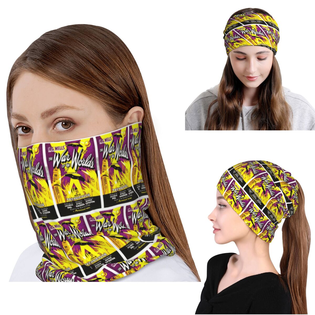 Knit Beanie Hat Warm - ワールド・オブ・ザ・ワールズ バンダナ ネックカバー マスク スカーフ 暖かいサイクリングスカーフ