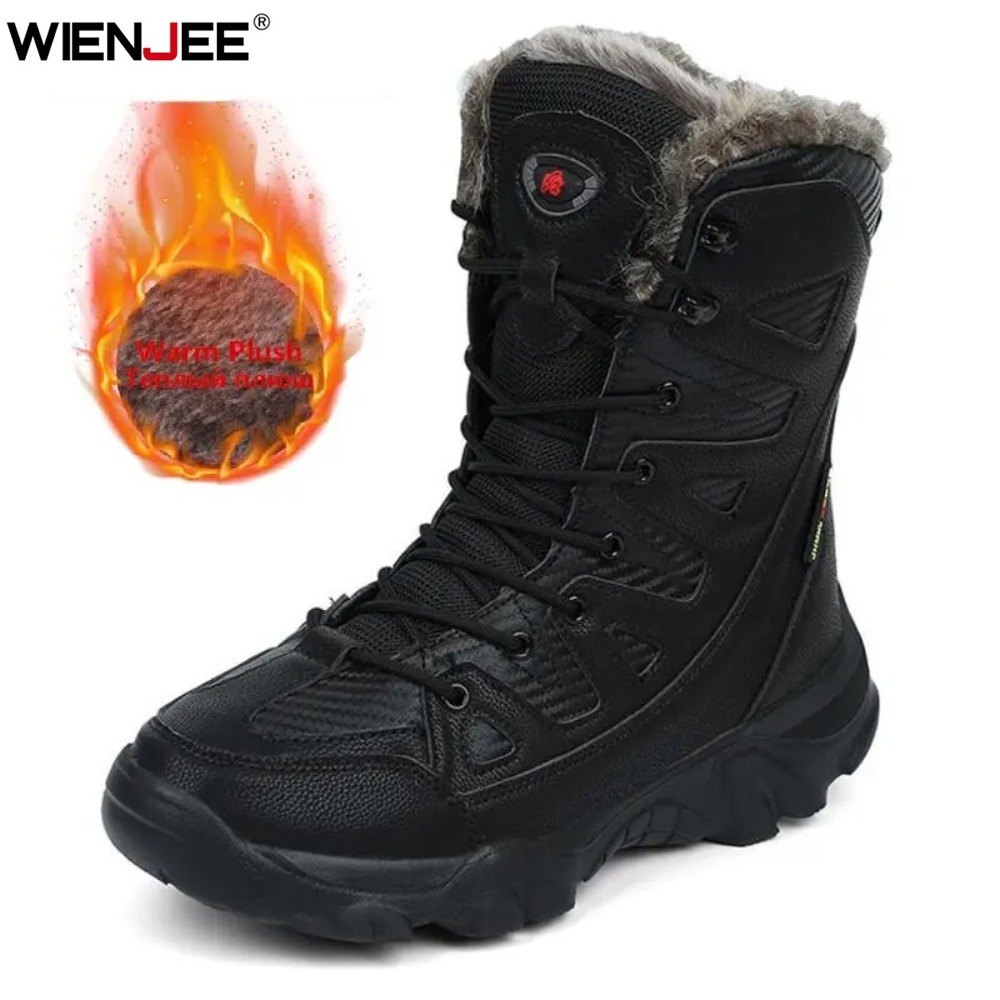 冬防水メンズブーツ豪華な超暖かいスノーブーツ男性スニーカーア - Waterproof Winter Boot のレビューと価格
