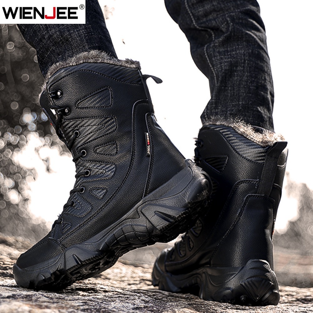 冬防水メンズブーツ豪華な超暖かいスノーブーツ男性スニーカーア - Waterproof Winter Boot のレビューと価格
