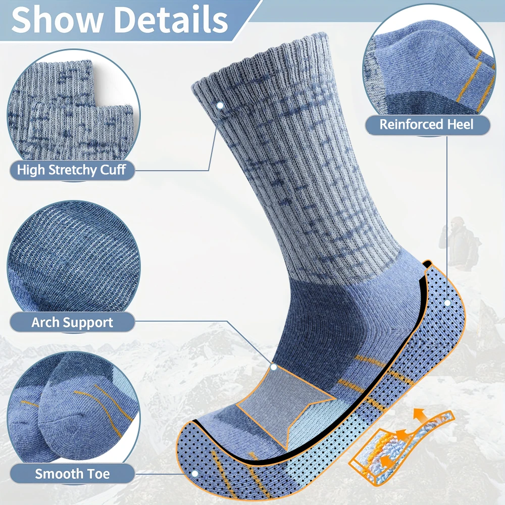 5 組の女性用冬用ウールソックス厚手のサーマルソフトクルーソ - Thermal Sock Wool のレビューと価格