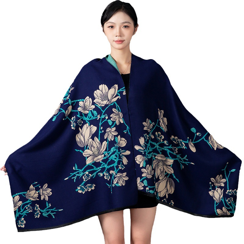 女性の冬のショールカシミヤスカーフ花柄ショールラップパシュミ - Shawl Wrap Winter のレビューと価格