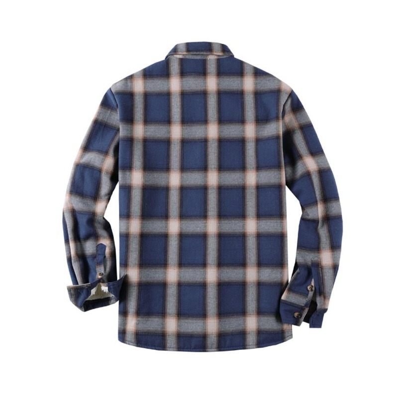 秋メンズチェック柄フランネルシャツ厚いジャケットキルティング - Flannel Shirt Lined のレビューと価格