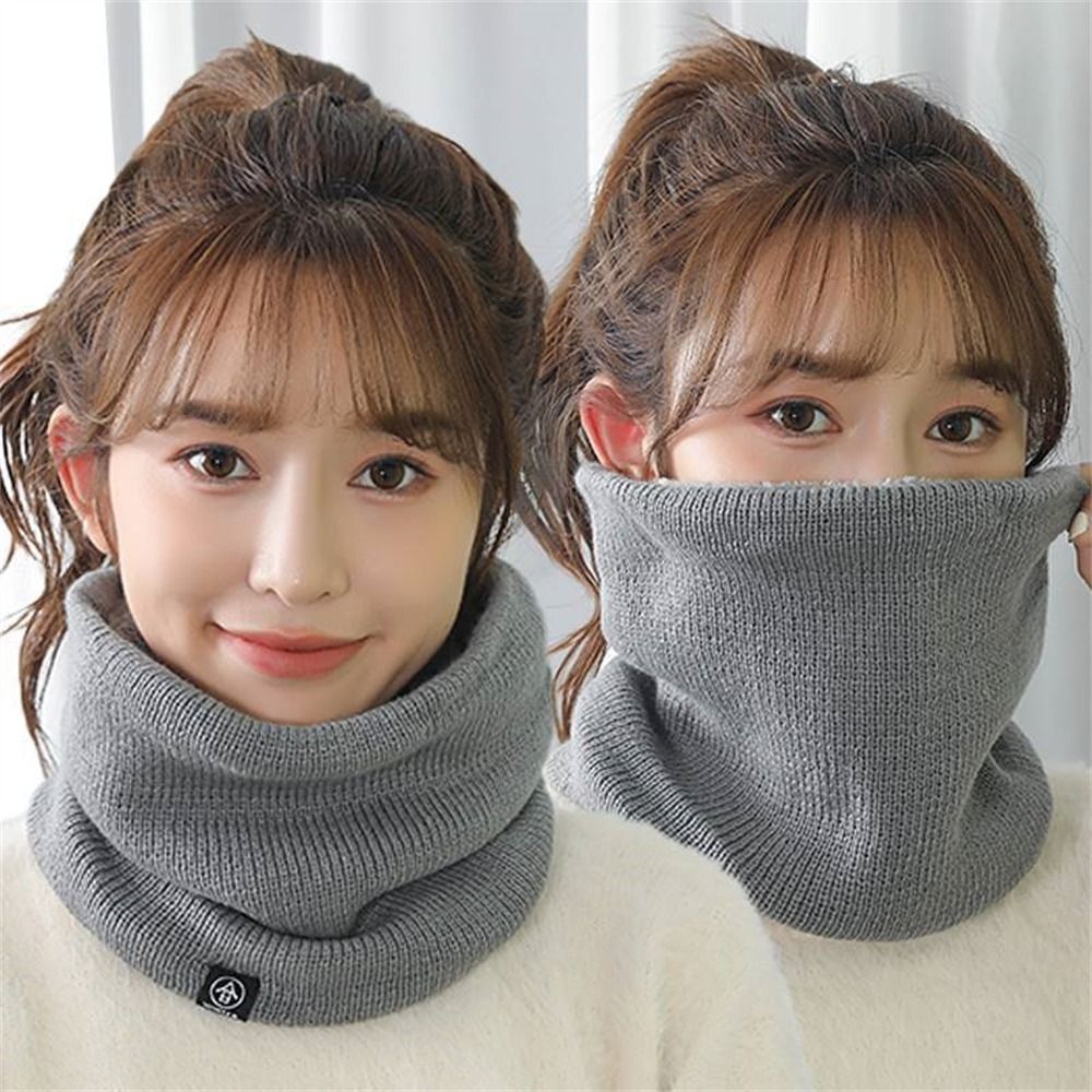 ファッションソフトニットネックウォーマー厚みのある裏地保温ネ - Wool Scarf Men のレビューと価格
