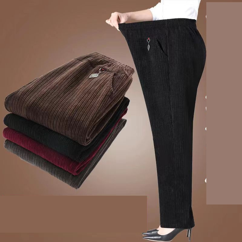 オーバーサイズ XL-8XL コーデュロイパンツ中年女性フリ - Corduroy Pant Warm のレビューと価格