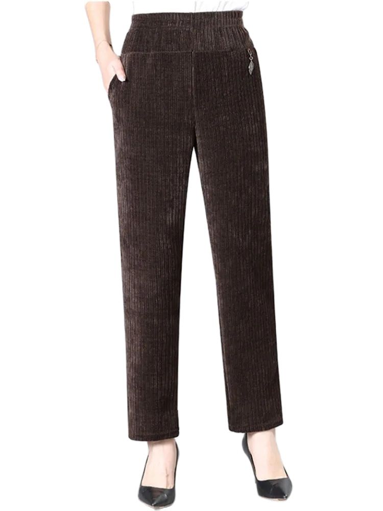 オーバーサイズ XL-8XL コーデュロイパンツ中年女性フリ - Corduroy Pant Warm のレビューと価格