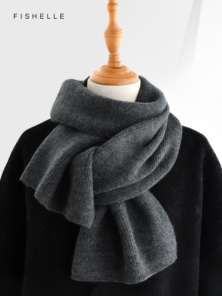男性と女性のための灰色のモノクロカシミヤスカーフ,ウールスカ - Wool Scarf Men のレビューと価格