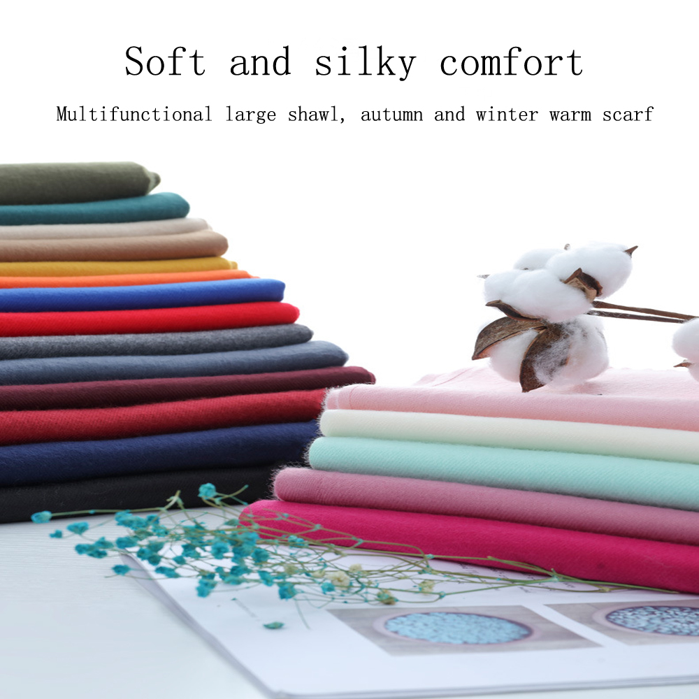 多目的模造カシミヤスカーフ起毛無地肥厚スカーフロングスカーフ - Shawl Wrap Winter のレビューと価格