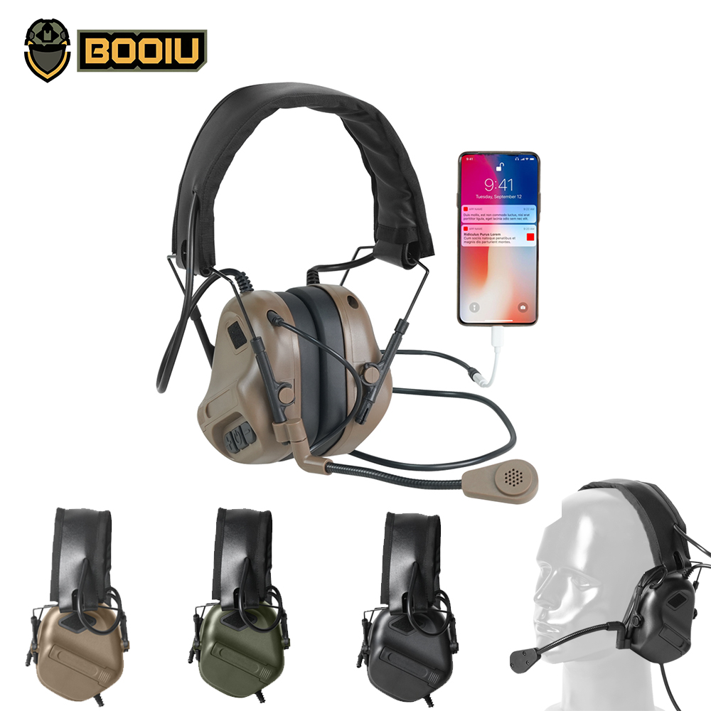 BOOIU 戦術電子射撃ヘッドセット 3.5 ミリメートルイ - Earmuffs Foldable のレビューと価格