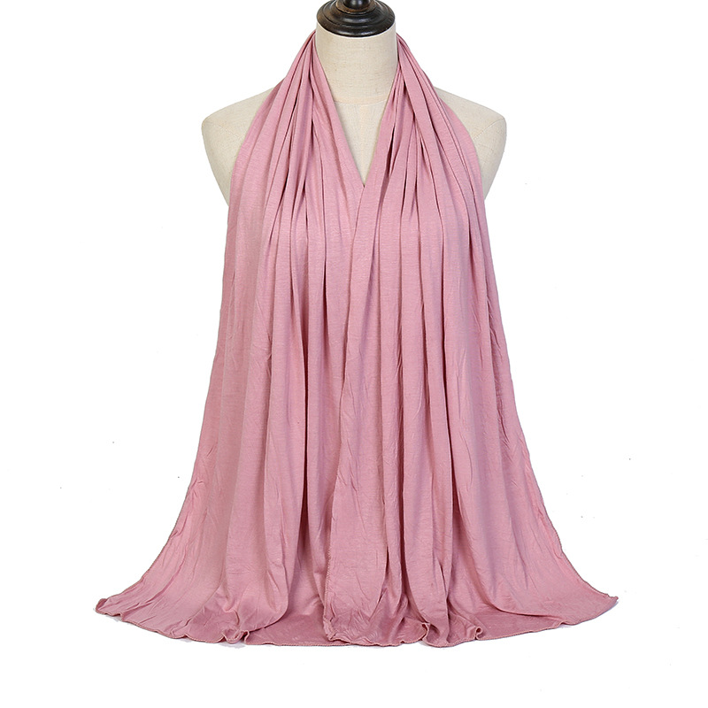 30 色無地固体モーダルジャージーヒジャブ女性の冬の弾性イス - Shawl Wrap Winter のレビューと価格