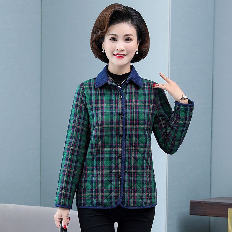 秋冬用チェック柄コットンシャツ、厚手の長袖ルーズフィット女性 - Flannel Shirt Lined のレビューと価格