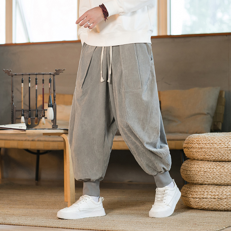 男性と女性のためのコーデュロイパンツ、特大のharemスウェ - Corduroy Pant Warm のレビューと価格