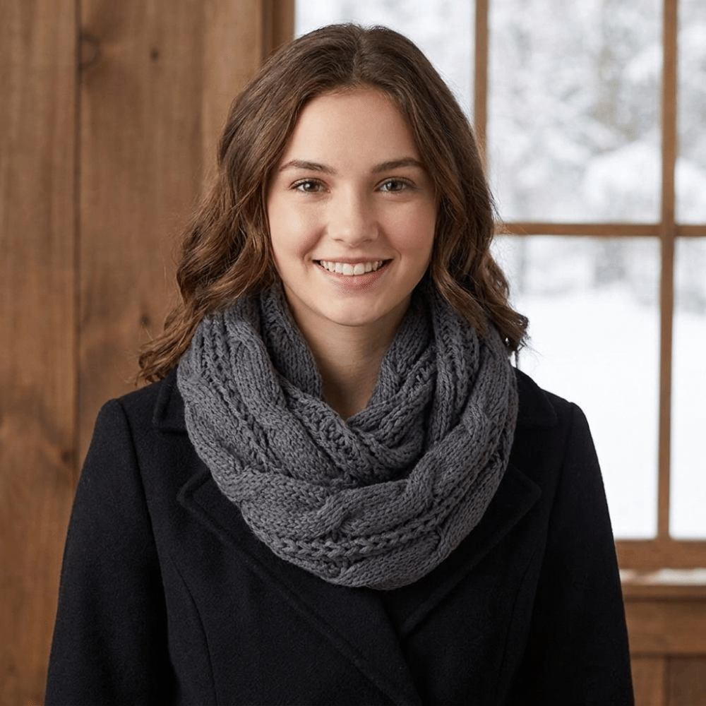 エレガントな無地のニットスカーフ、厚手の韓国風ウールビブネッ - Wool Scarf Men のレビューと価格