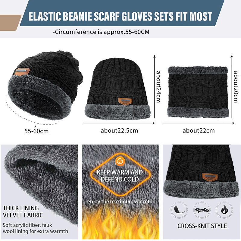 メンズニット帽 冬用ビーニー帽 レディース厚手ウールネックウ - Wool Scarf Men のレビューと価格