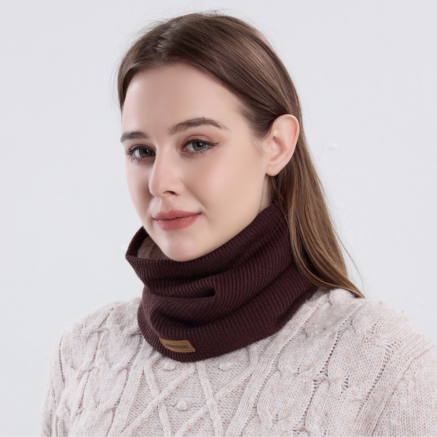 無地フリース裏地ネックウォーマー、冬用保温ネックゲイター、女 - Neck Gaiter Fleece のレビューと価格