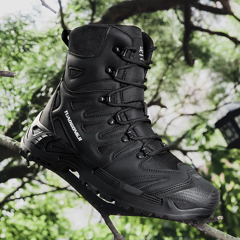 男性の屋外ハイキング戦術ブーツ足首デザートブーツスポーツ登山 - Waterproof Winter Boot のレビューと価格