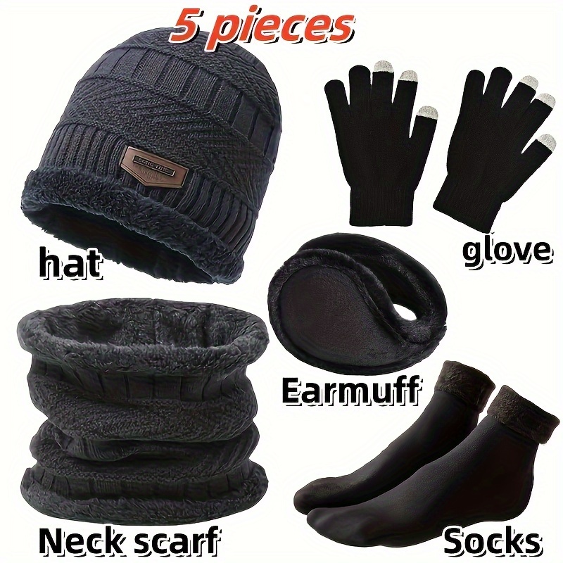 メンズウィンターハット、アウトドアウィンタースカーフ、手袋、 - Wool Scarf Men のレビューと価格