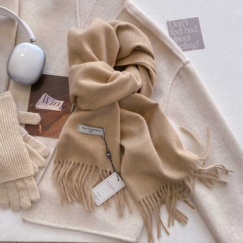 2024 冬のウールスカーフ女性のためのロング暖かいカシミヤ - Shawl Wrap Winter のレビューと価格