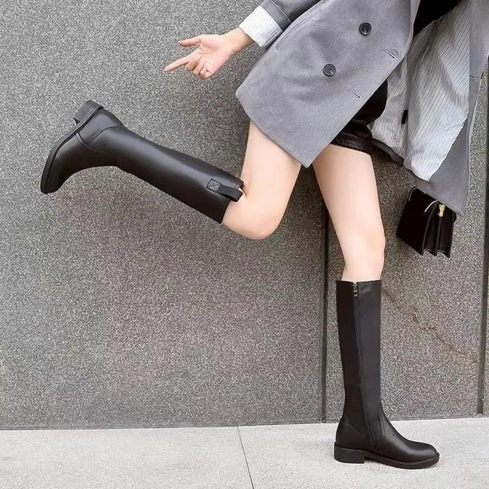 秋冬用裏起毛ブラックレディースニーハイシューズ防水ニューロッ - Waterproof Winter Boot のレビューと価格