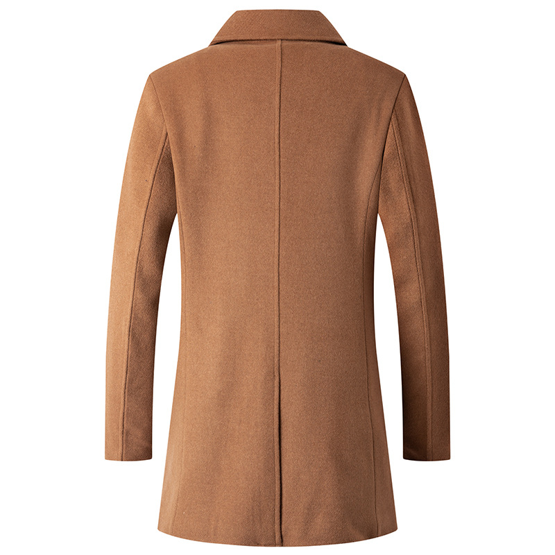 男性用ダブルブレストジャケット,ロングトレンチコート,冬用ウ - Wool Coat Peacoat のレビューと価格